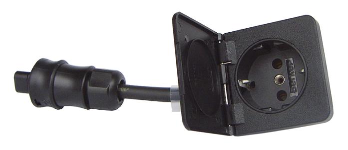 Ratio AC16 wall socket 1-way flush black 16A