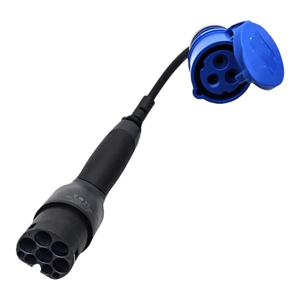 Ratio adapter EV charging cable T2-M to CEE- F 1x16A