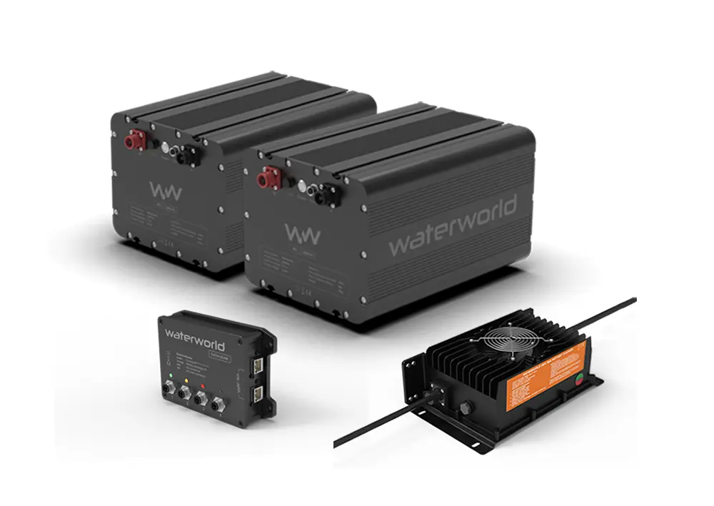 2x WaterWorld 48-3400 LFP accu incl. 15A lader en BatteryLink CANopen
