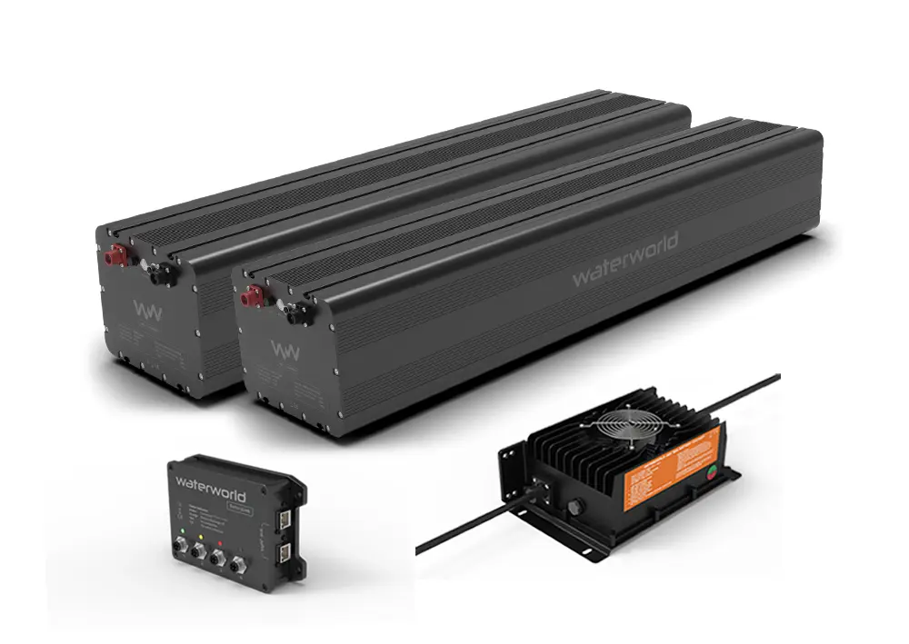 2x WaterWorld 48-13600 LFP accu incl. 35A lader en BatteryLink CANopen