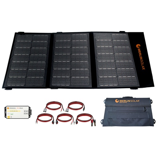 [GV-10-Pb-M100-Kit] Kit with a Genasun GV-10-Pb-12V and a 100W foldable panel Merlin Solar