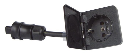 [AC16-18] Ratio AC16 wall socket 1-way flush black 16A