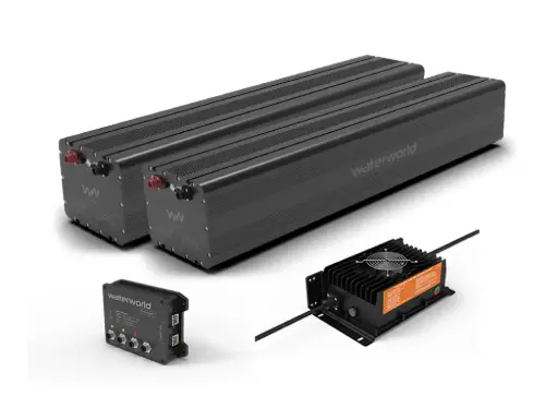 [set-ww-2x-48-13600-CAN] 2x WaterWorld 48-13600 LFP accu incl. 35A lader en BatteryLink CANopen